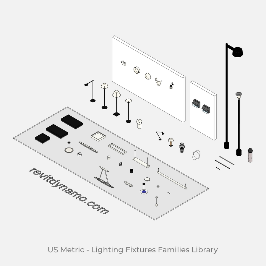 Lighting System Rvt Revit 3D Lighting Fixtures Families Library (Metric) | Free Download ...