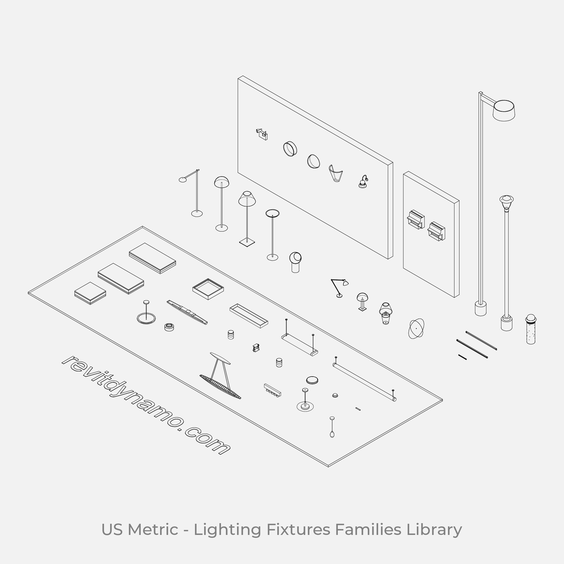 free download lighting families revit 