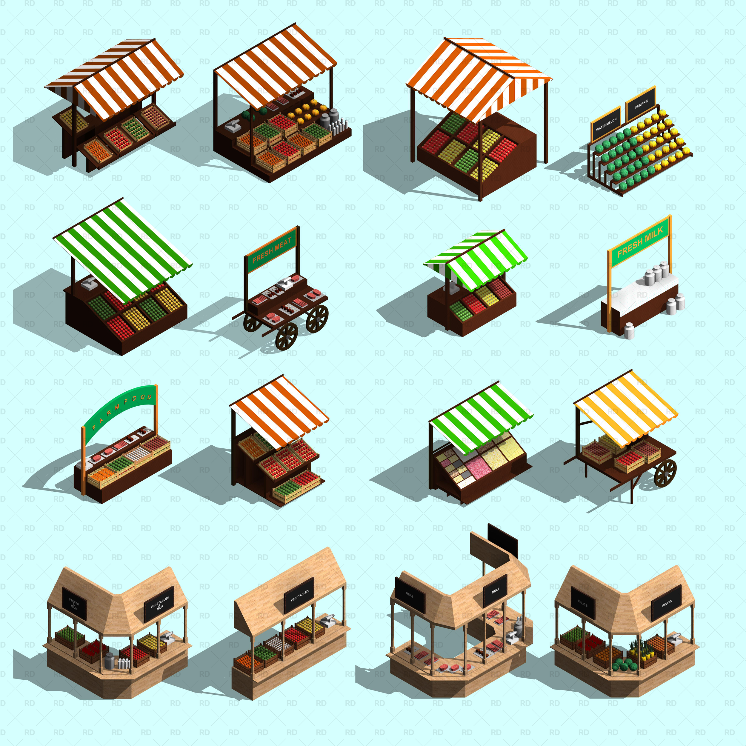 revit market stalls