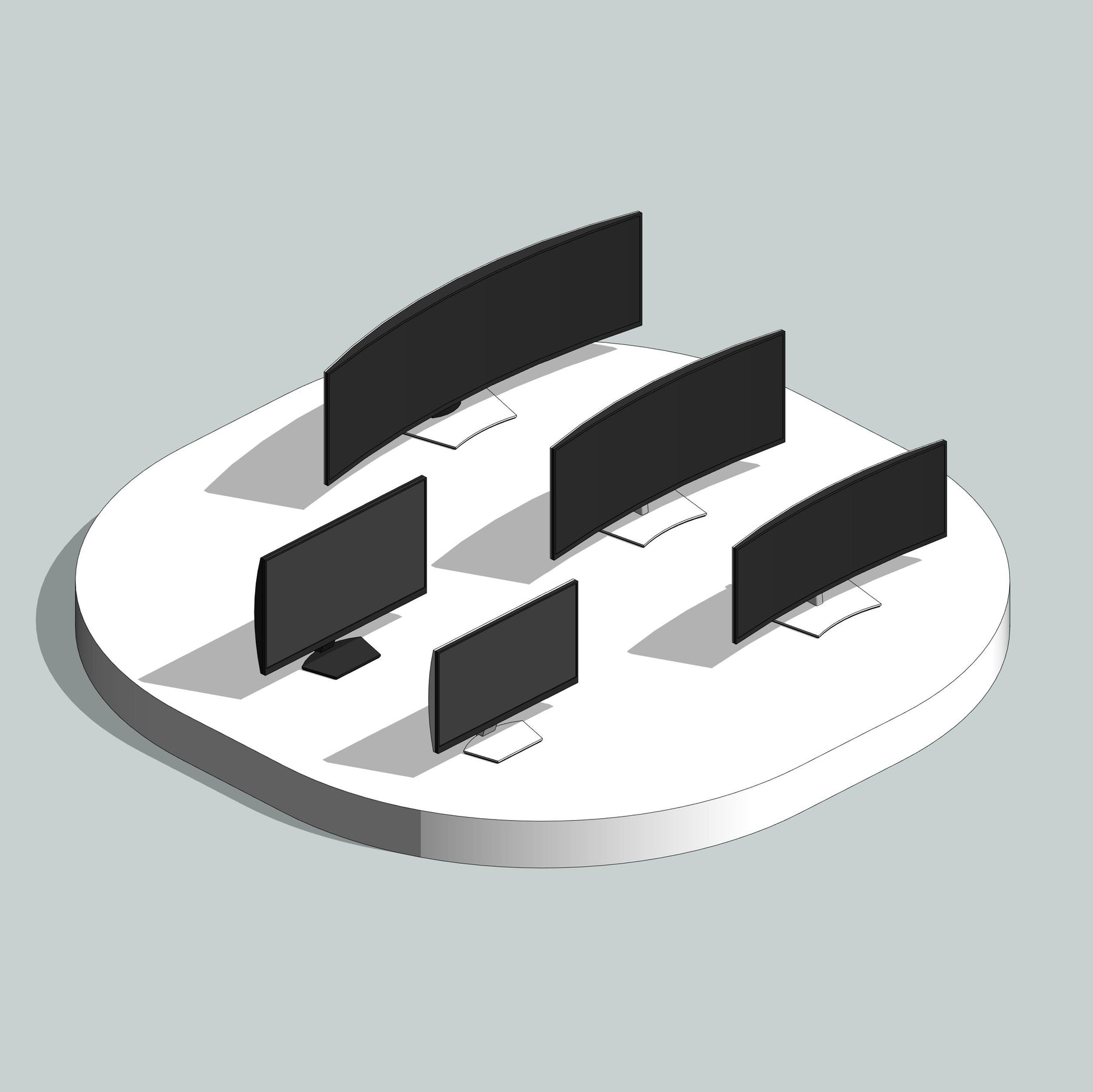 Popular Monitors and Curved Monitors Families for Revit | RD Studio