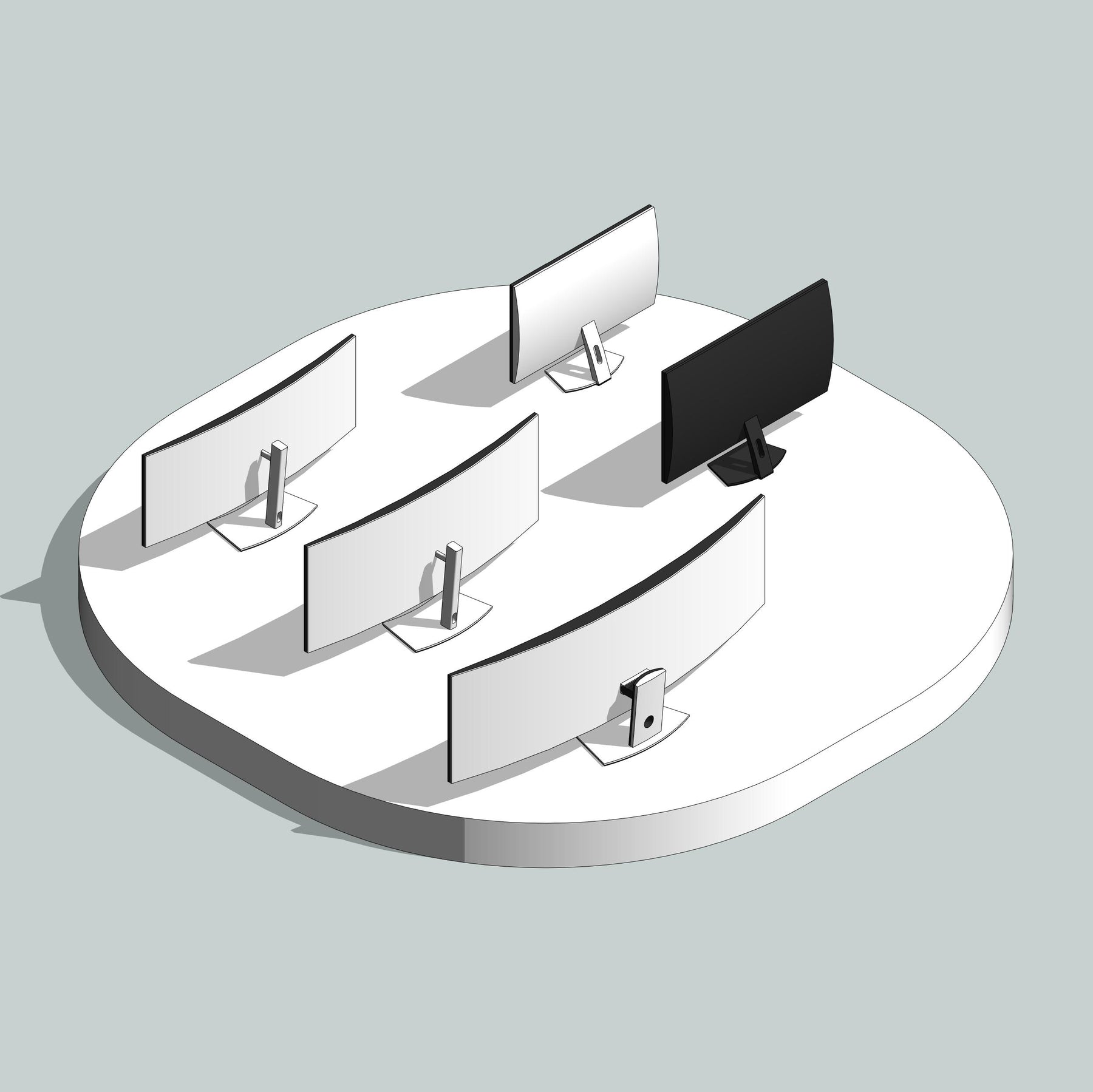 Popular Monitors and Curved Monitors Families for Revit | RD Studio
