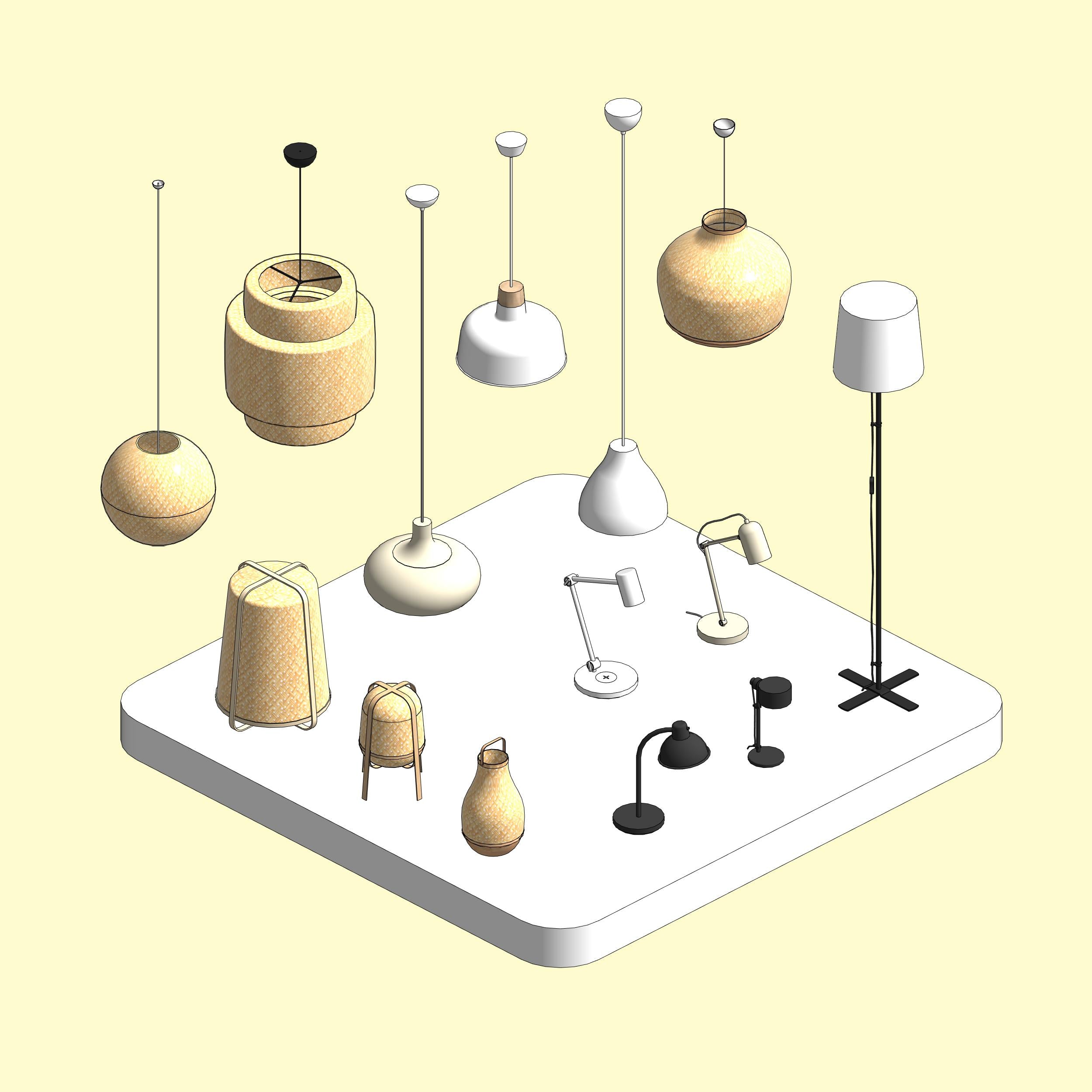 ikea lighting fixtures revit family 