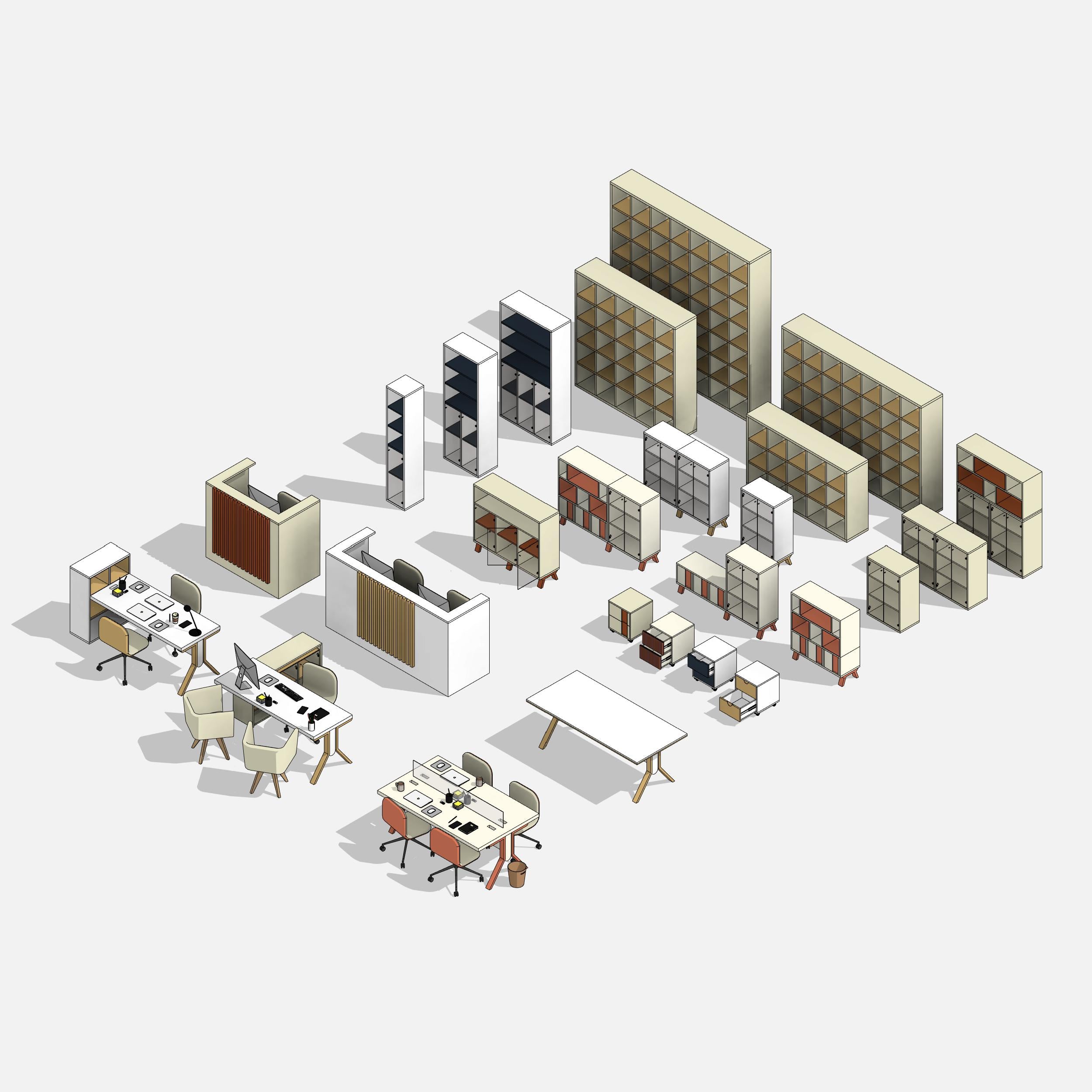 revit office furniture families