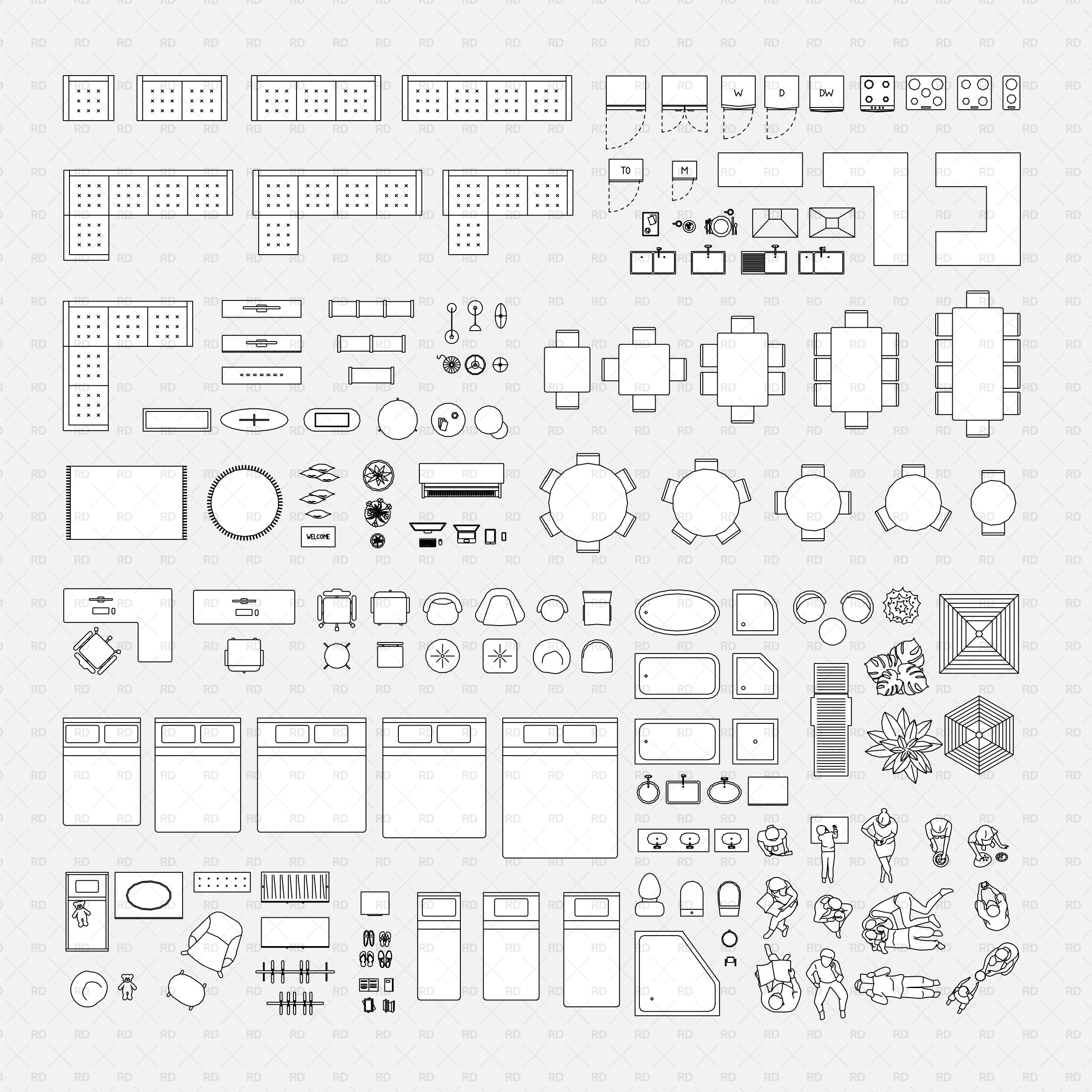 revit 2d furniture