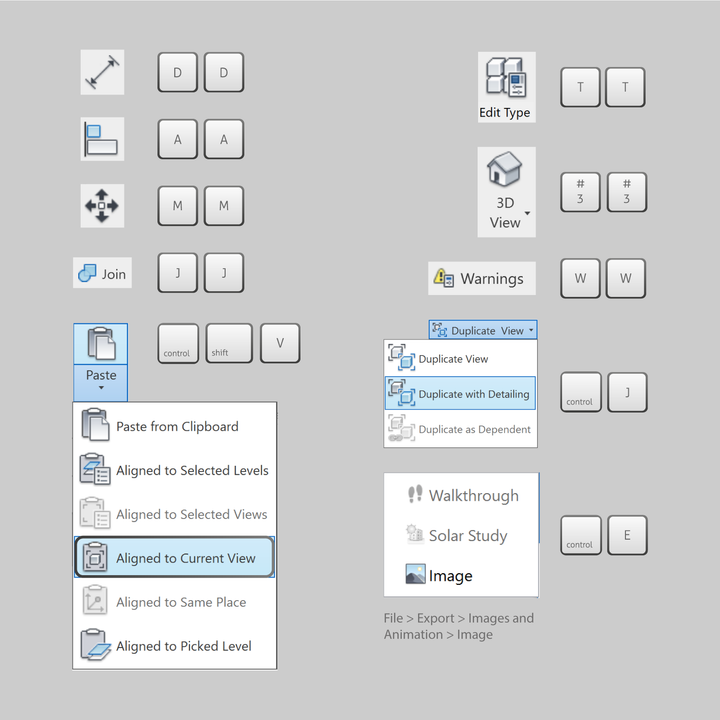 Revit Keyboard Shortcuts you must Add | Free Download| RD Studio