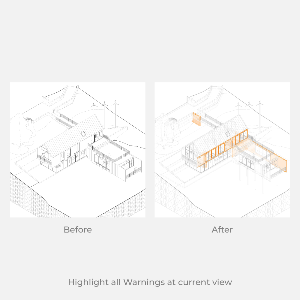 Dynamo revit Highlight Warnings 3d view