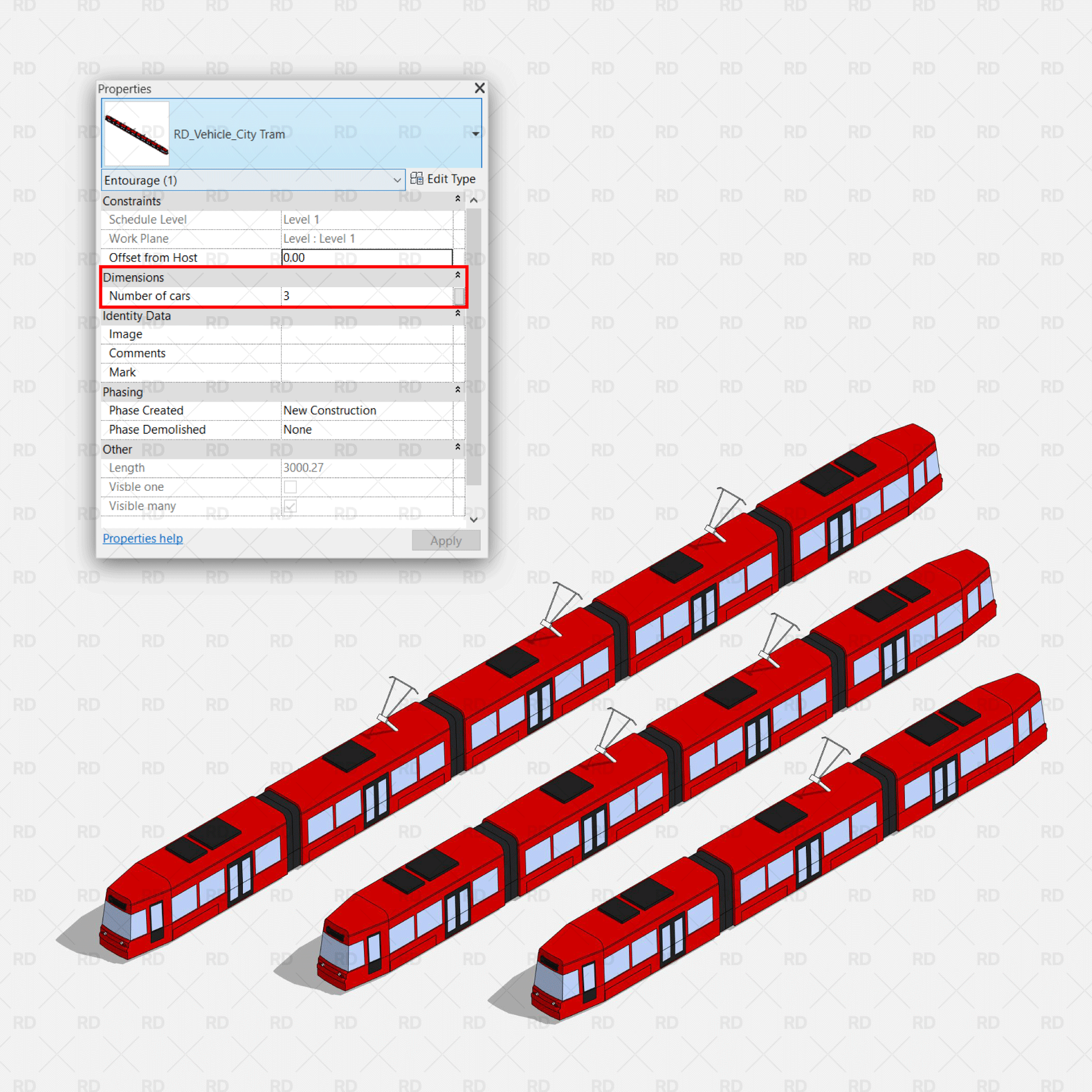 Revit Parametric City Tram 