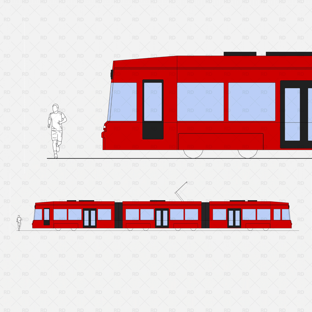 Revit 3D Parametric City Tram Family | Download Vehicle Revit Families ...