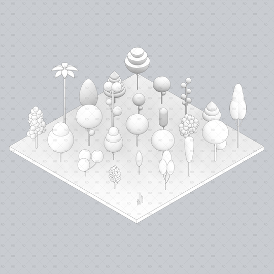 Revit 3D Cute Concept Trees (25 Trees) | Low Poly | Revit Dynamo