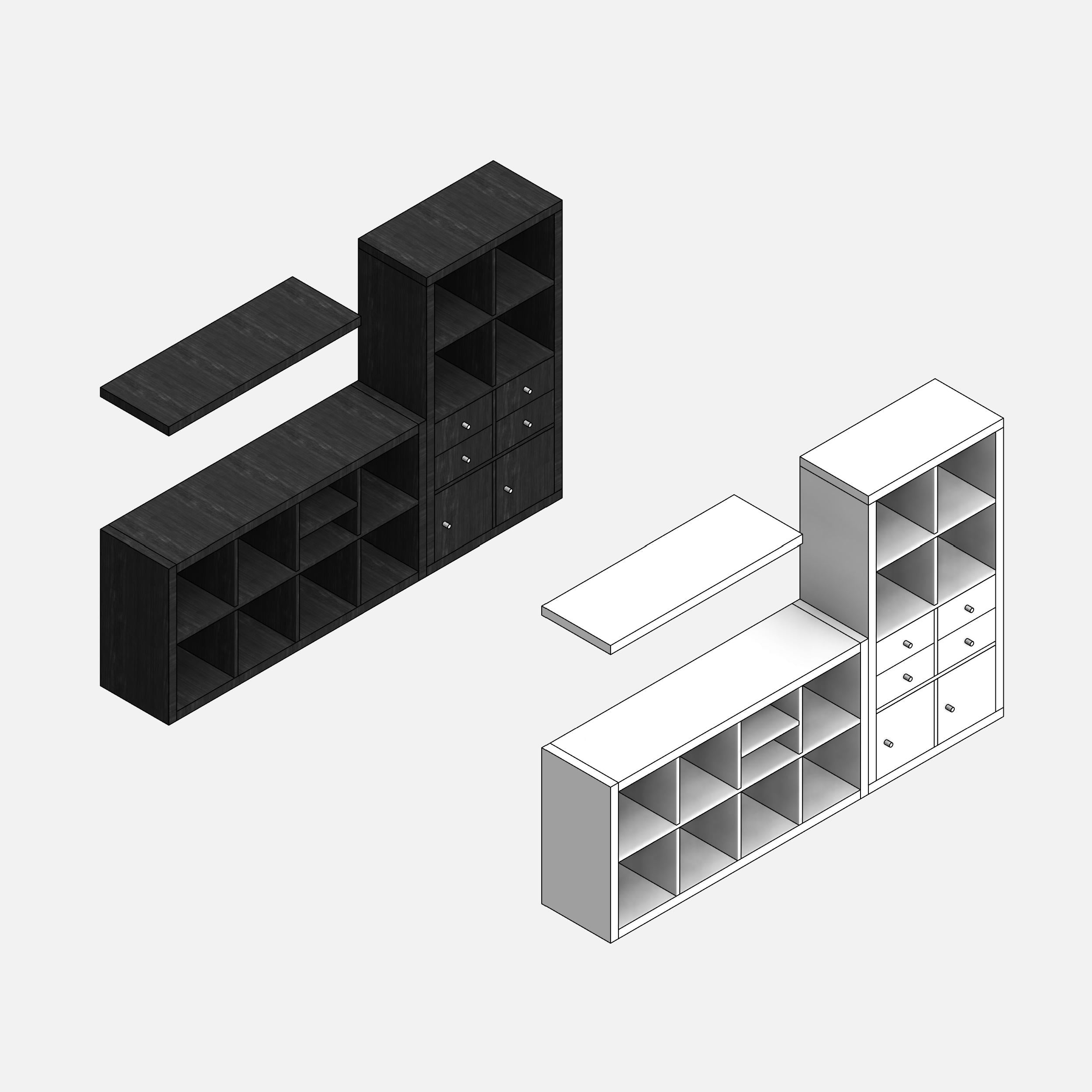  IKEA KALLAX Revit 