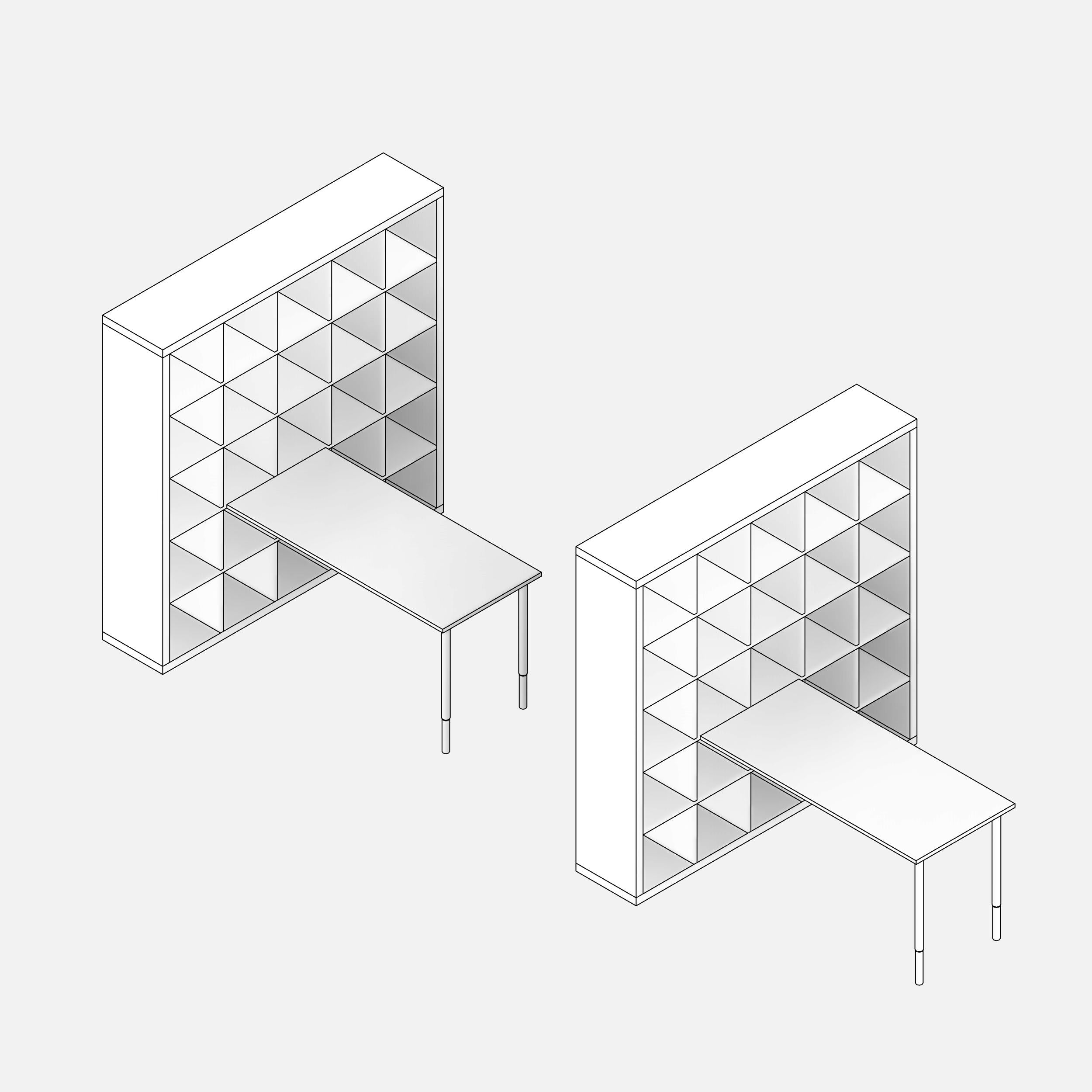  IKEA KALLAX LAGKAPTEN Desk revit free download