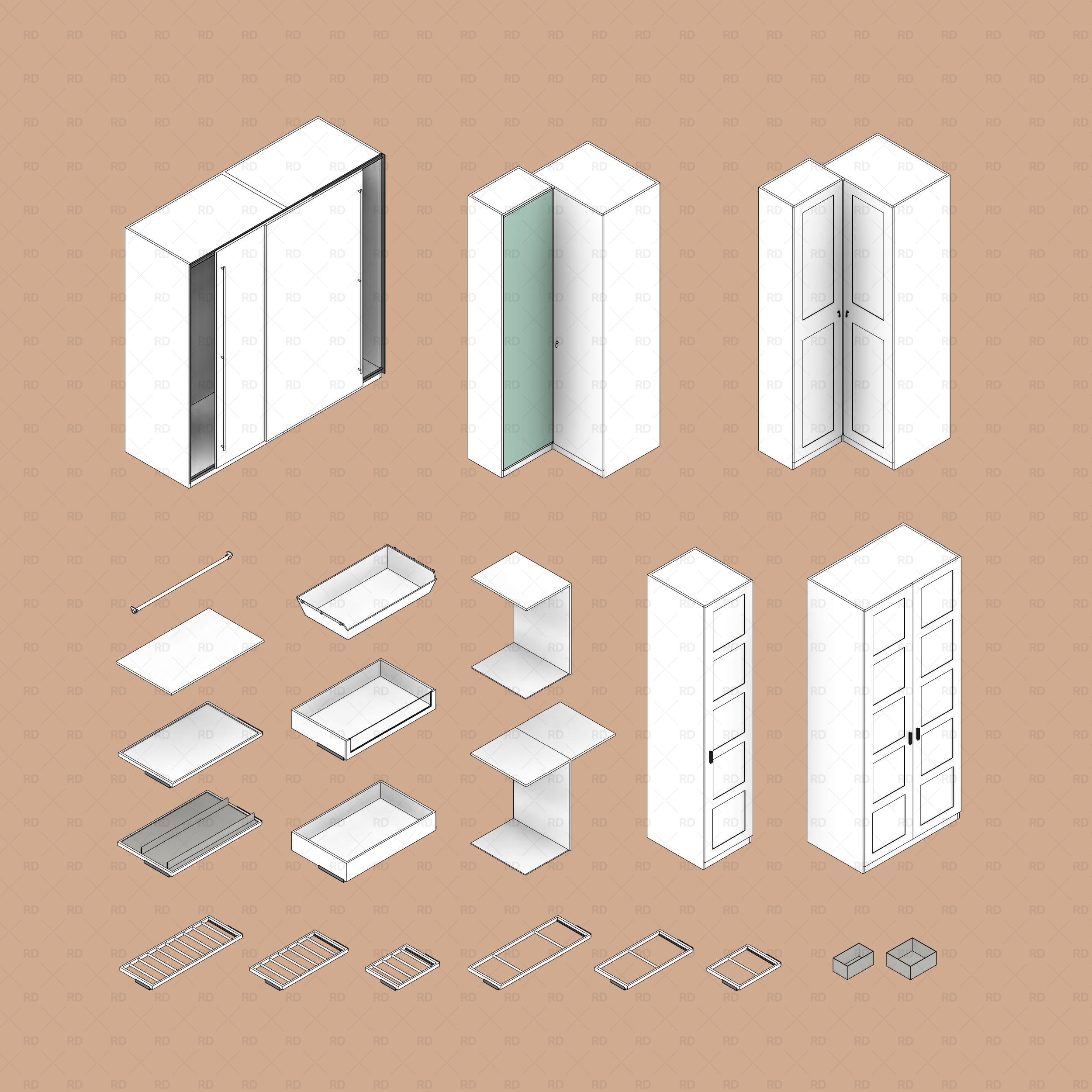 Ikea Pax Wardrobe - Parametric Revit Family