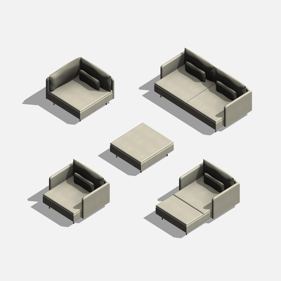 Prefab Module Revit Modular Sofa Families for Revit | RD Studio