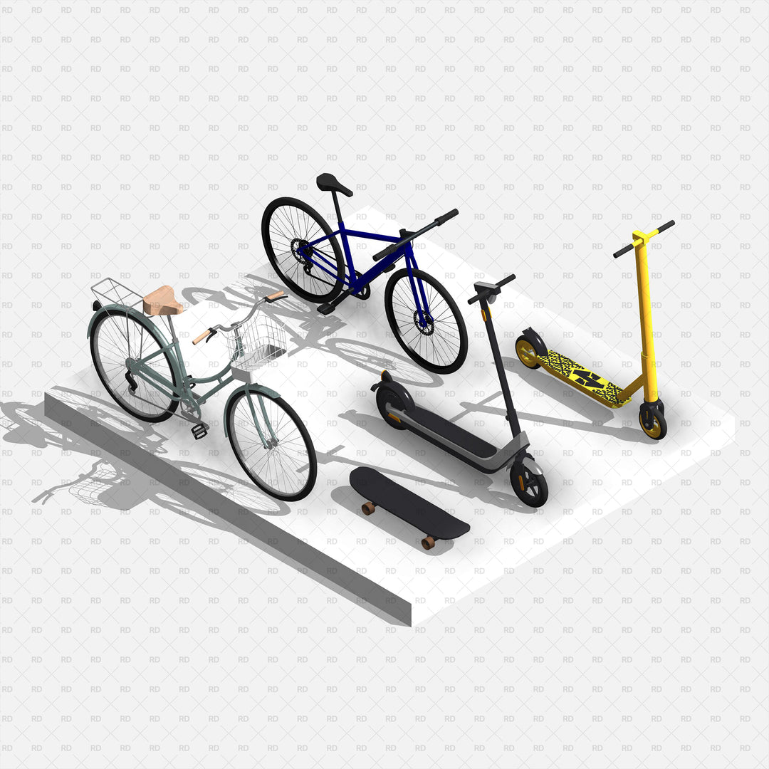 Revit Vehicles: Bicycles, Scooters and Skateboard | Download Families ...