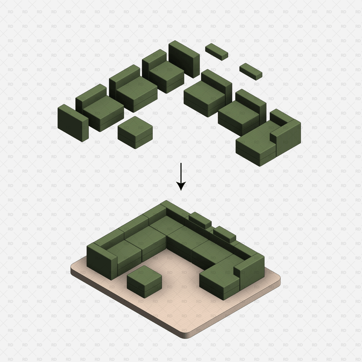 Parametric Modular Sofa Families for Revit | RD Studio