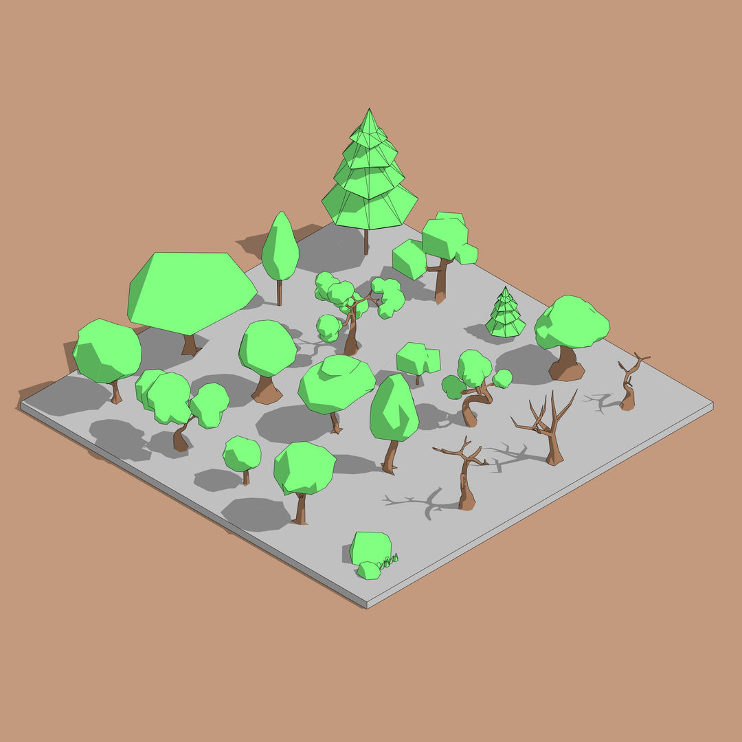 Revit 3D Cute Concept Trees (20 Trees) | Low Poly | Revit Dynamo
