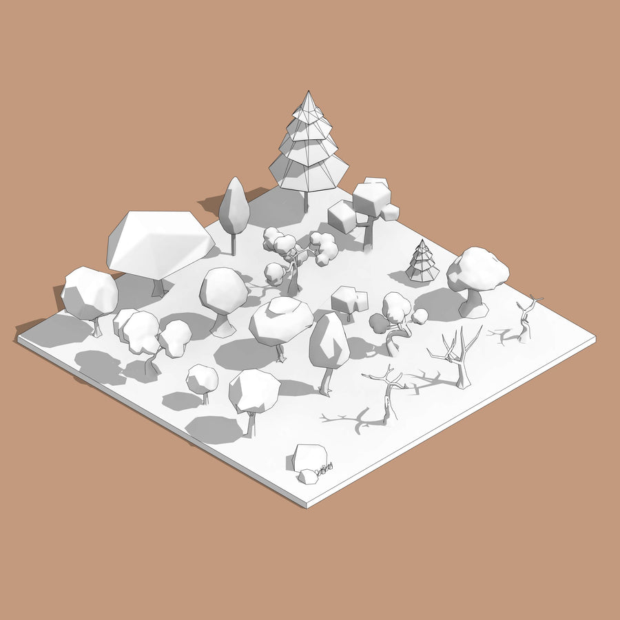 Revit 3D Cute Concept Trees (20 Trees) | Low Poly | Revit Dynamo