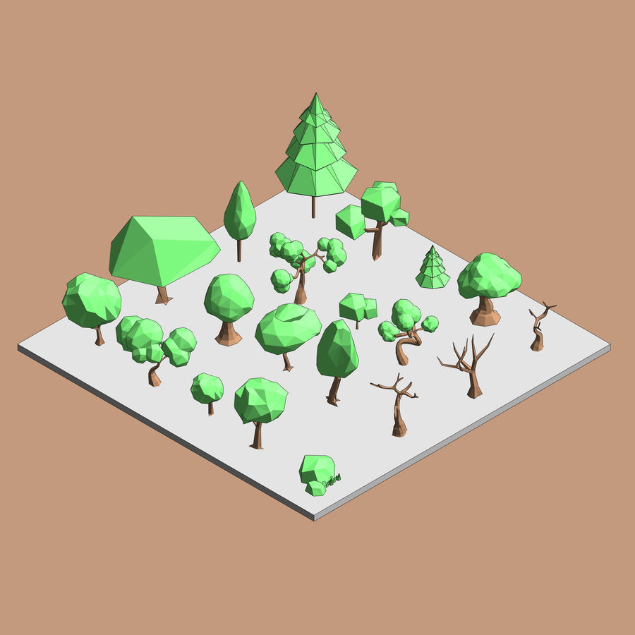Revit 3D Cute Concept Trees (20 Trees) | Low Poly | Revit Dynamo