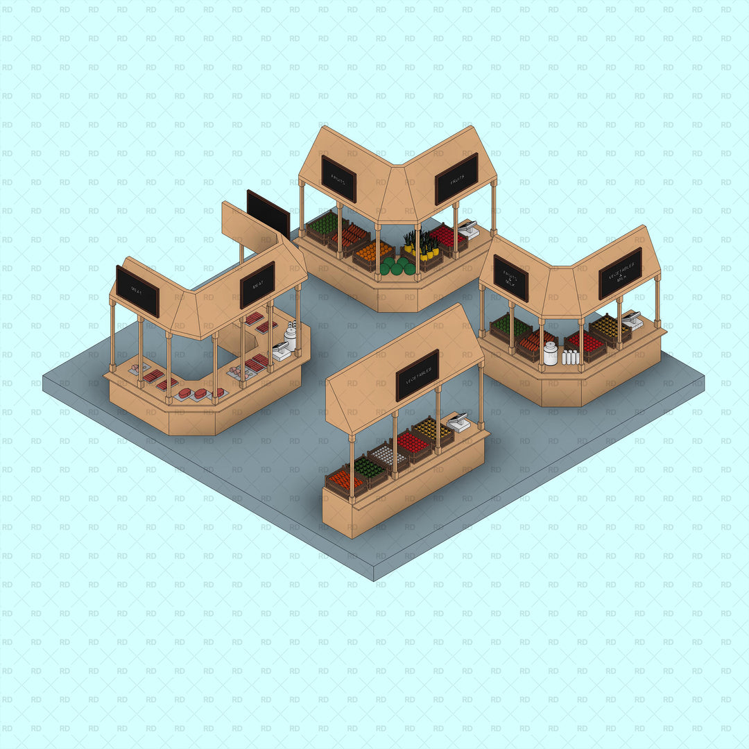 Revit Parametric Market Stalls Families | Download Now | Revit Dynamo