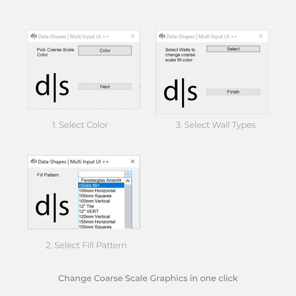 Dynamo Script: Set Walls Coarse Scale Fill Color and Pattern