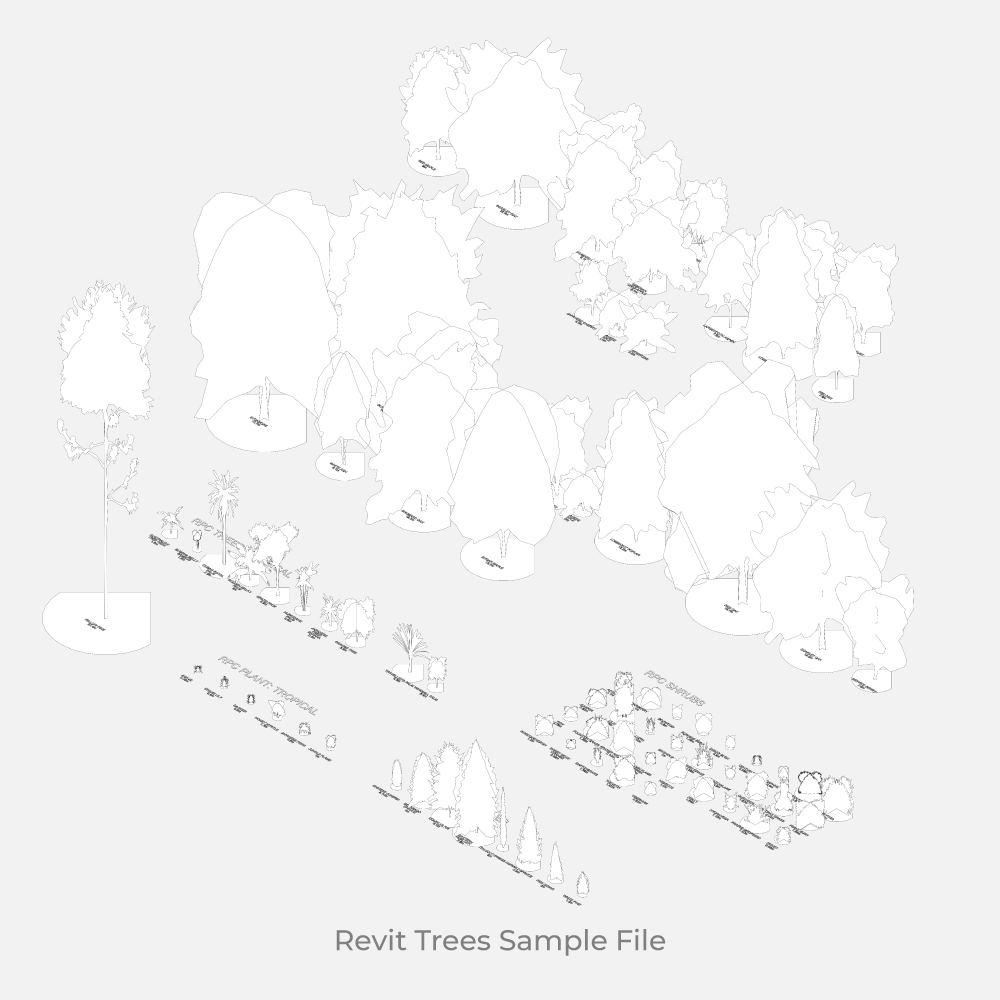 Revit 3D RPC Tree Families Samples free download