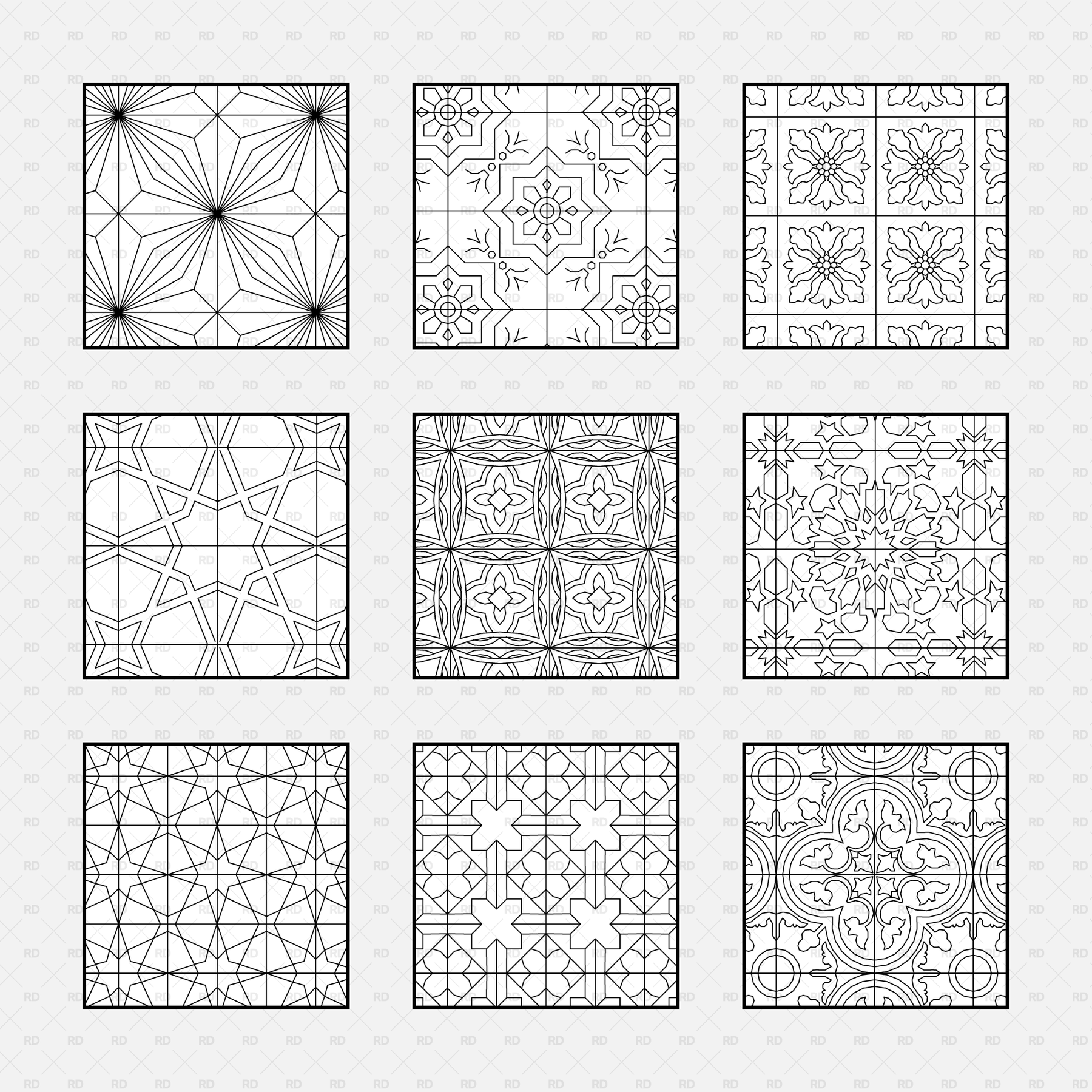 Pattern Metrecal Rvt Design Revit Patterns Library - Andalusian Ceramic Tiles | Download RVT ...