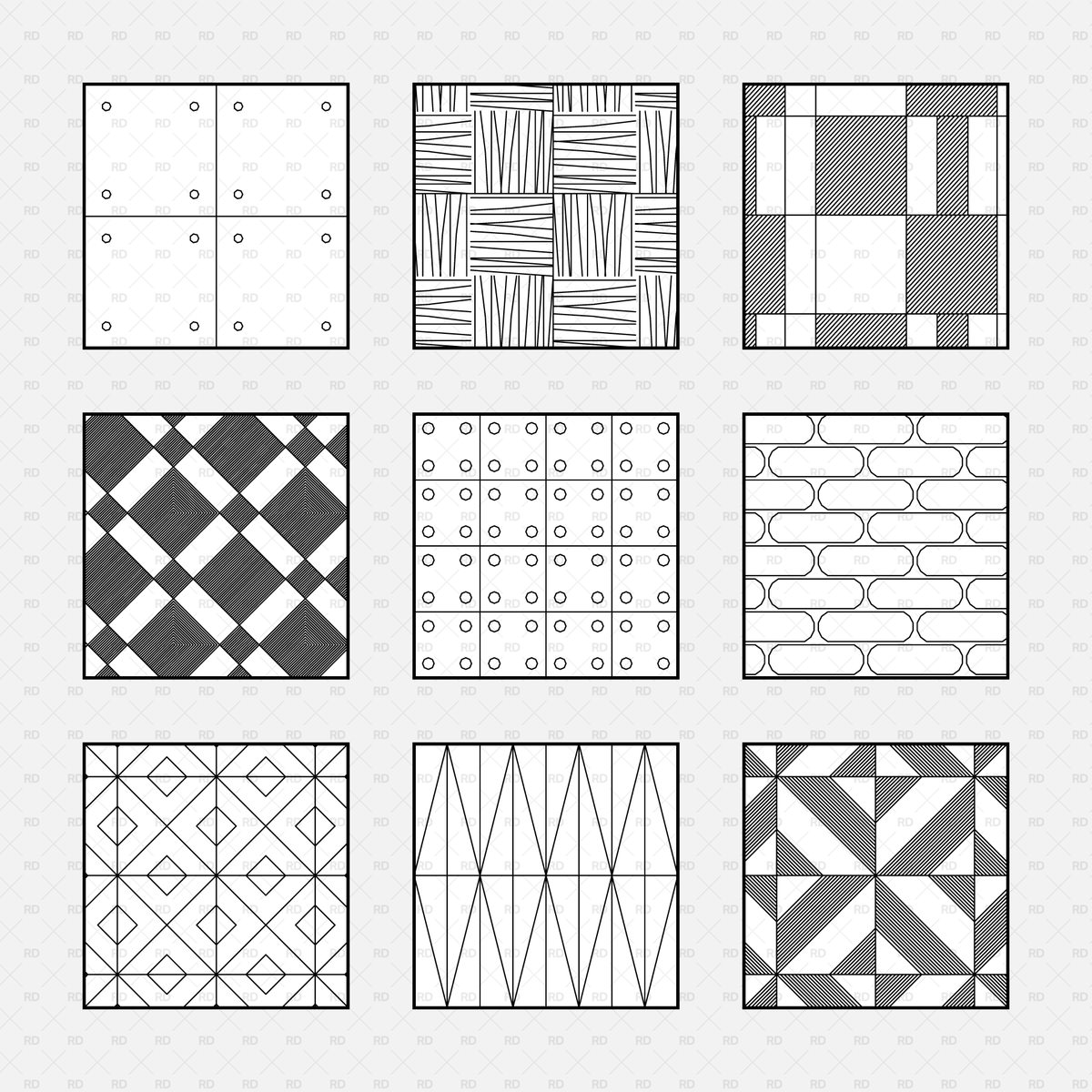 Revit Patterns Library - Outdoor Paving | Download RVT | Revit Dynamo
