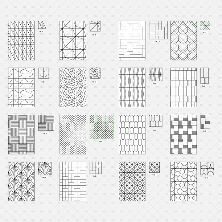 Array Pattern Revit Family Revit Patterns Library - Modern Tiles | Download RVT | Revit Dynamo