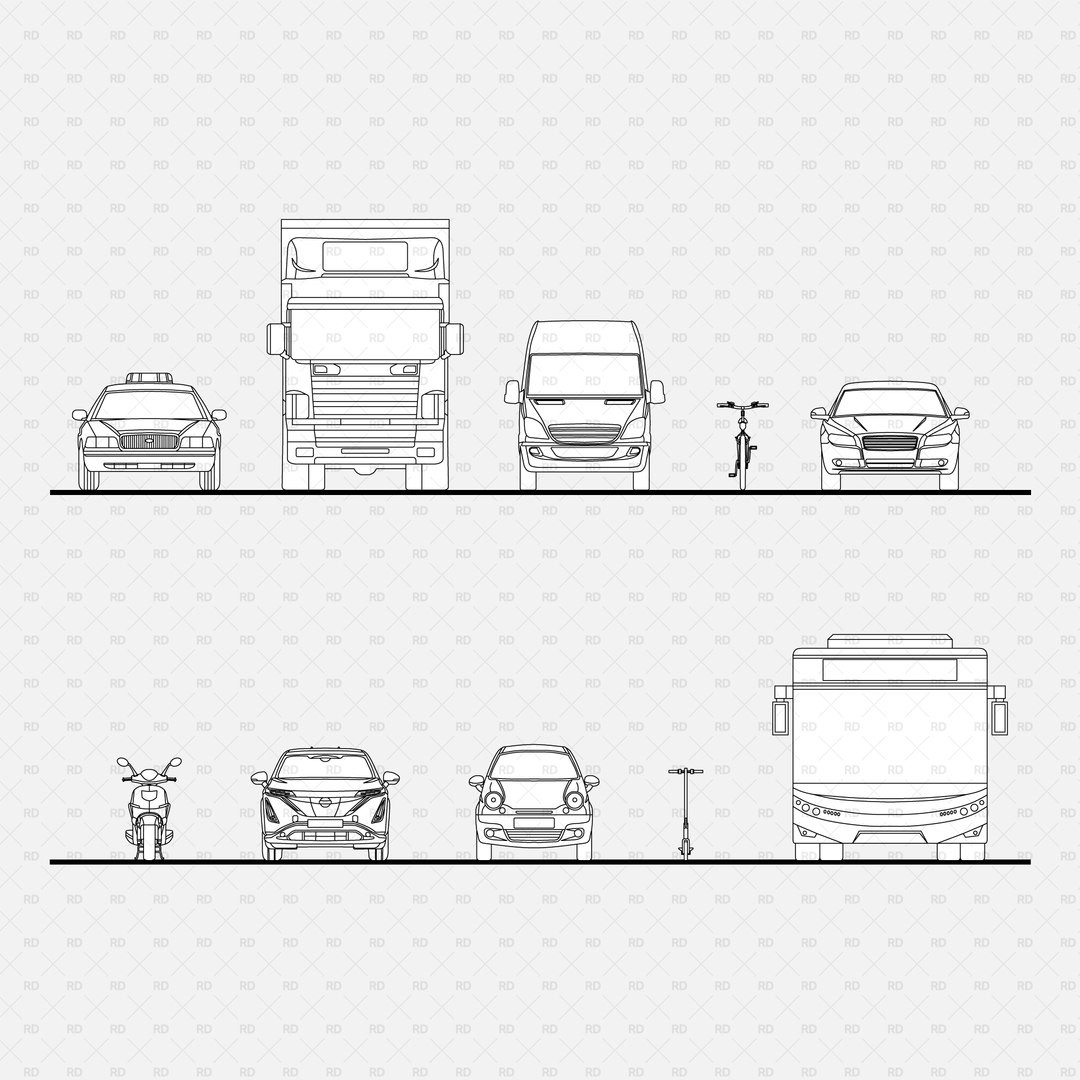 Download Revit 2D Vehicles (40 Figures) | RD Studio