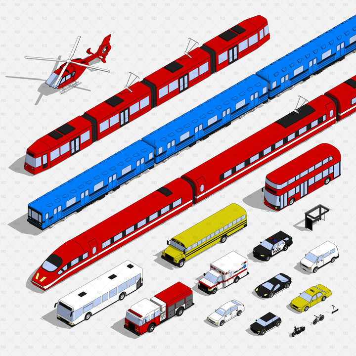 Simple Car Rvt Revit Vehicles & Car Families - Transportation Library | RD Studio