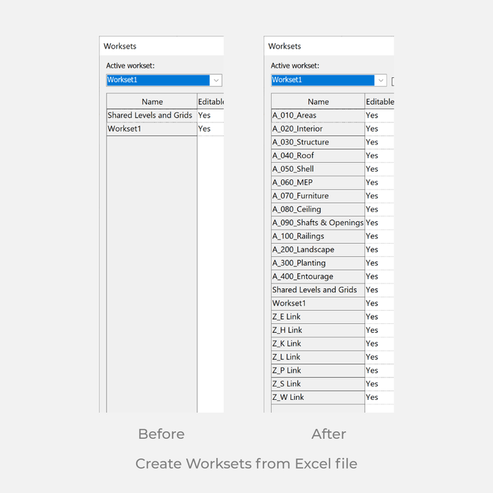Dynamo Script: Create Worksets from Excel | Free Download | Revit Dynamo
