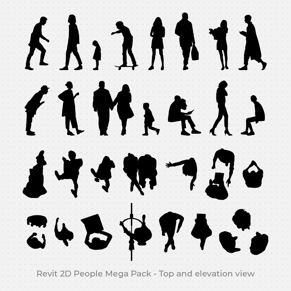 revit 2d people download silhouettes 