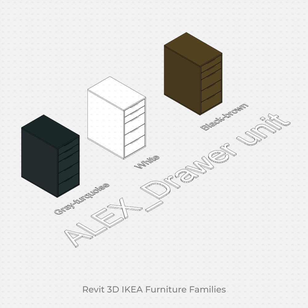 IKEA ALEX Drawer Unit revit family