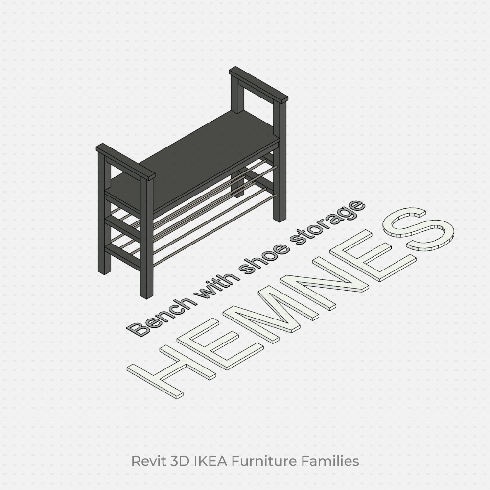 IKEA HEMNES Bench with shoe storage revit 