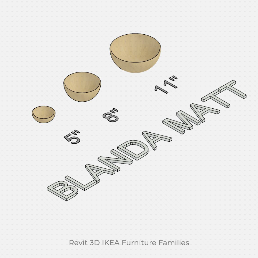 BLANDA MATT Serving Bowl ikea revit family 