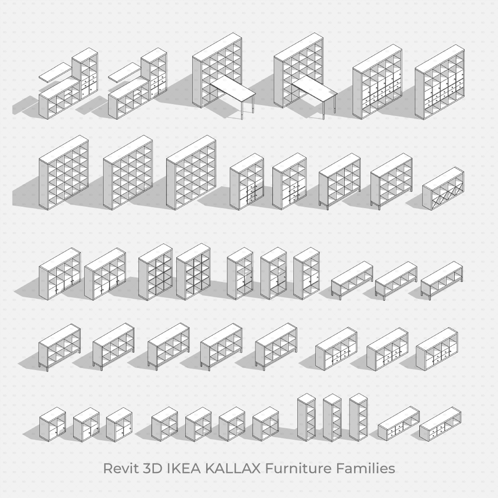 Download IKEA Revit Furniture Families KALLAX Series