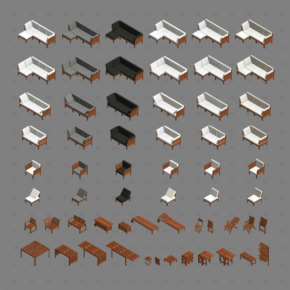 IKEA Revit Families ÄPPLARÖ Outdoor Furniture