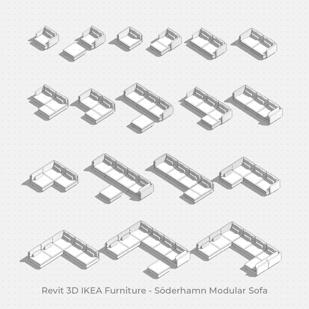 IKEA Revit Furniture Modular Sofa download