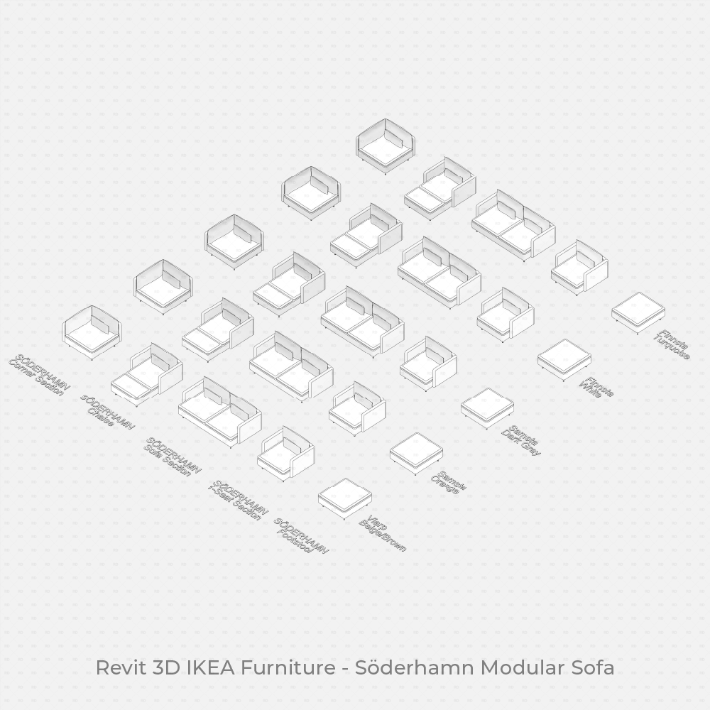 IKEA Revit Furniture Families SÖDERHAMN Modular Sofa