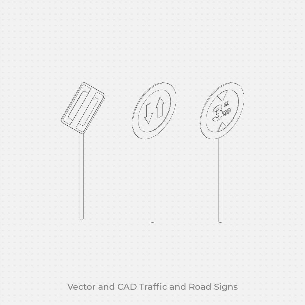 Signages Rvt Blocks CAD Blocks & Vector Road and Traffic Signs (60 Figures) | Download DWG ...