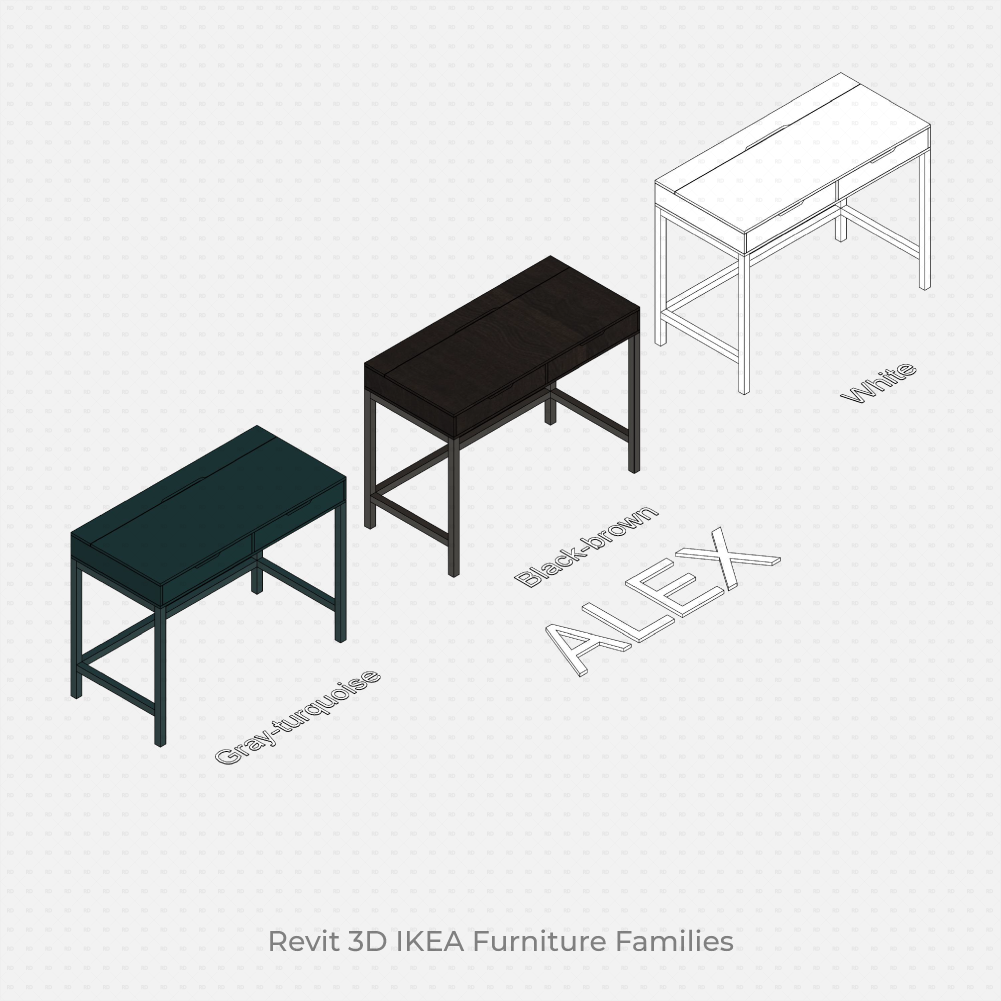 ALEX Desk revit ikea family 