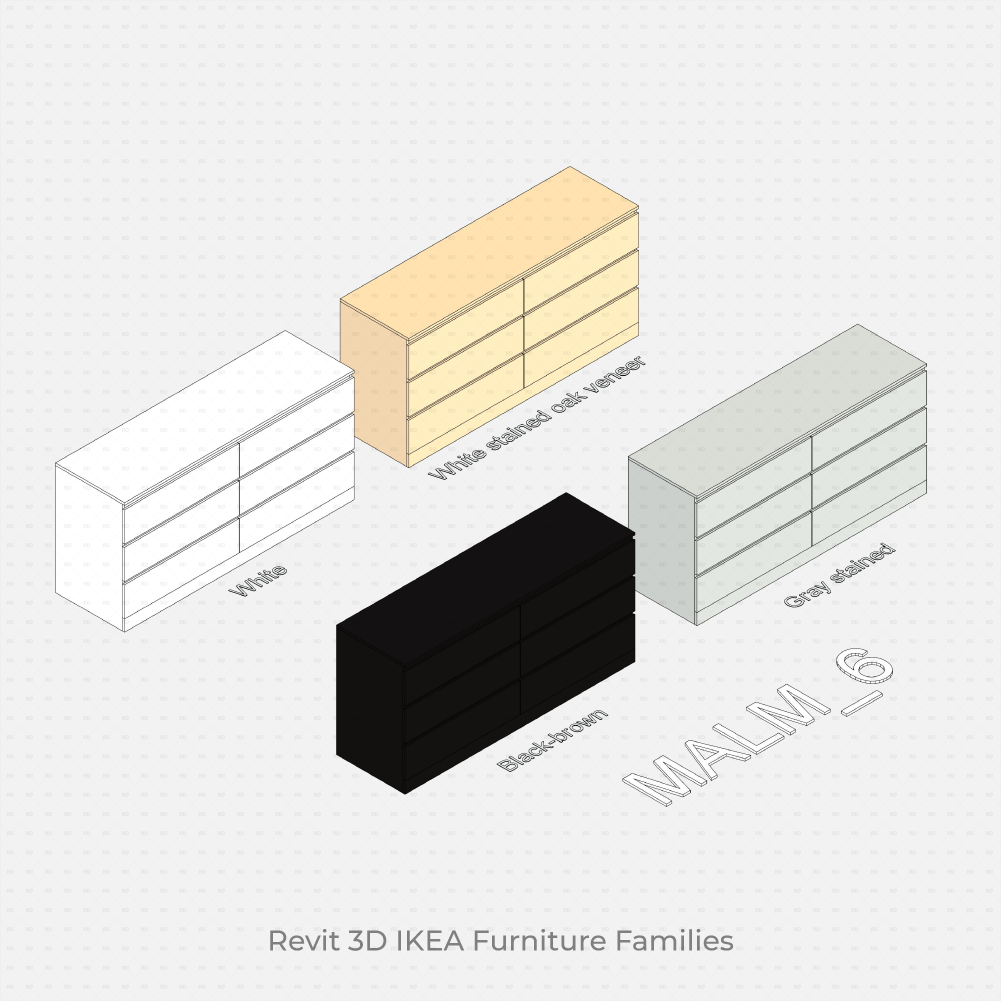 IKEA MALM 6-drawer Dresser revit ikea