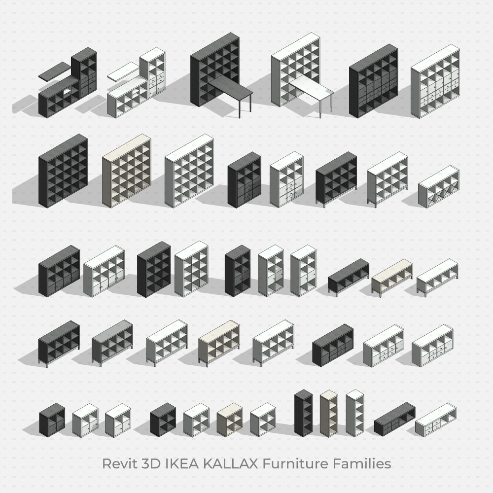 Download IKEA Revit Furniture Families KALLAX Series