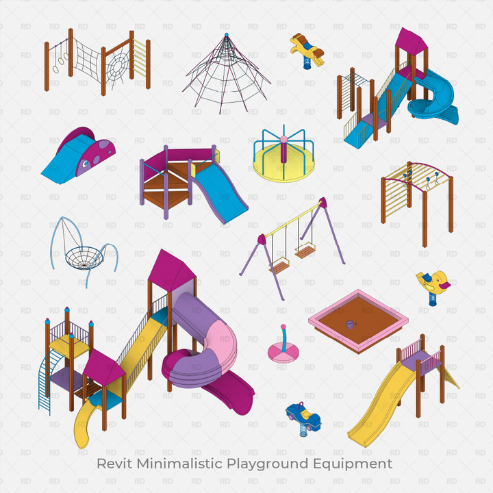 Revit Minimalistic Playground Equipment Families | Download RVT | Revit ...
