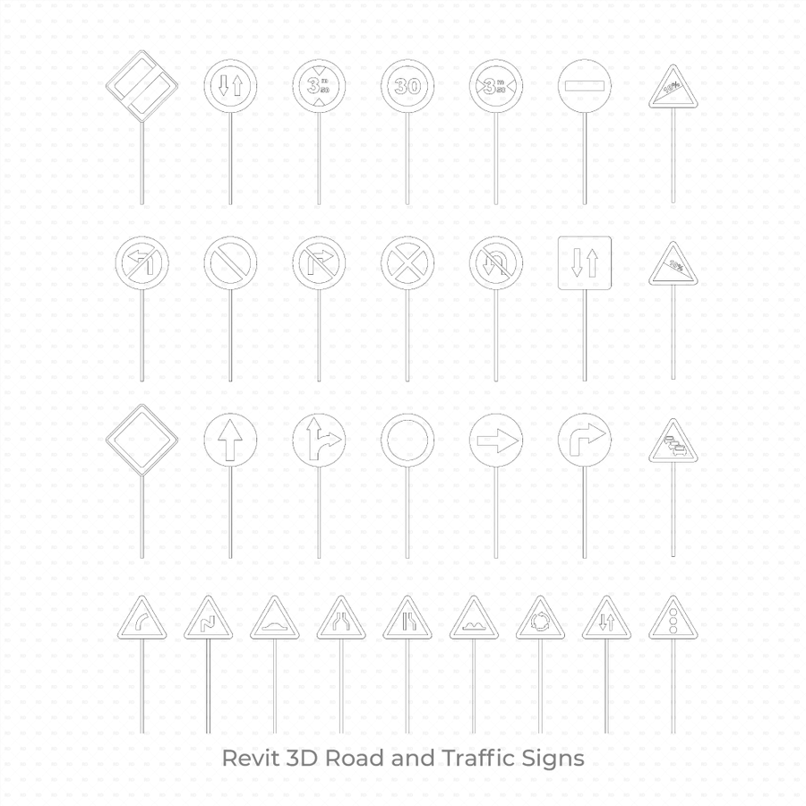 Revit Loading Sign Revit 3D 30 Parametric Road and Traffic Signs | Download RVT | Revit Dynamo