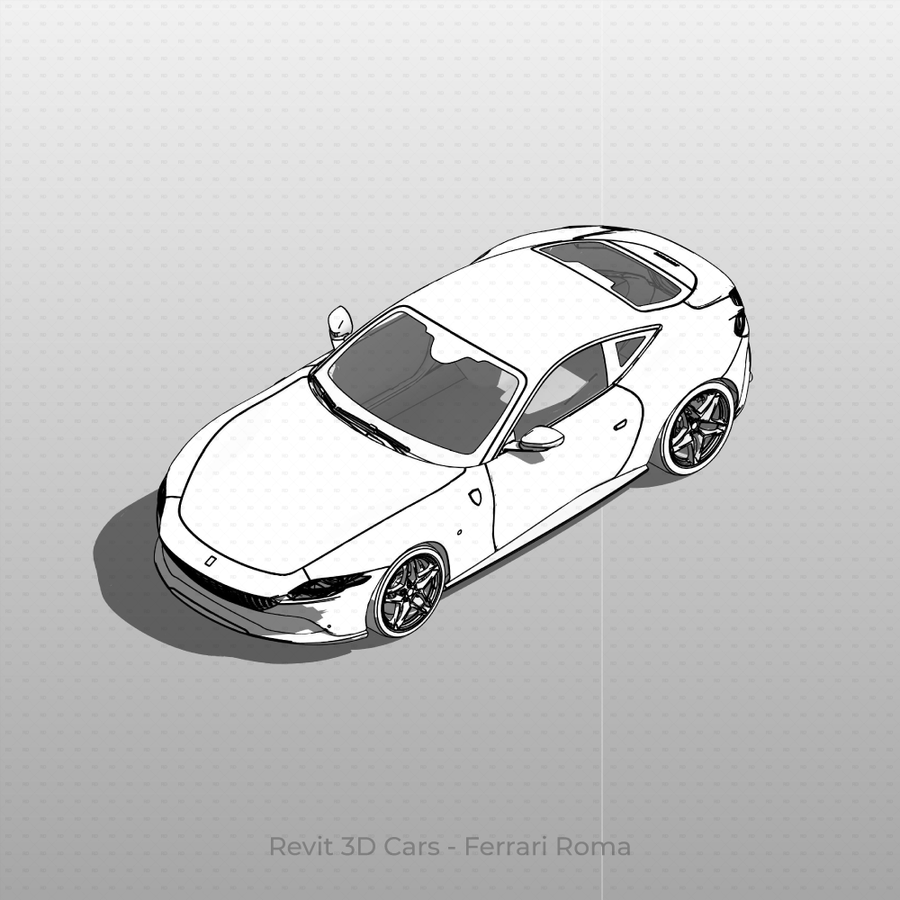 Cars Block Rvt Revit 3D Car Family: Ferrari Roma | Free Download | RD Studio