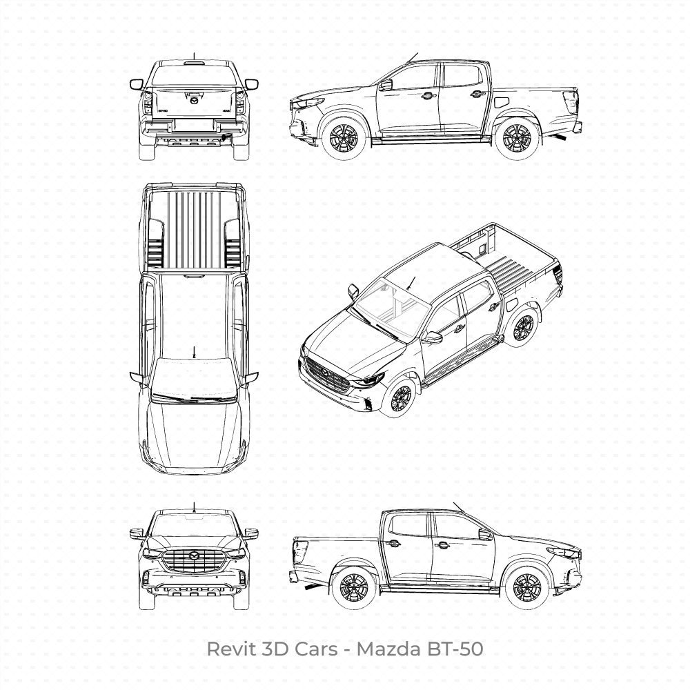 Revit 3D Car family Mazda BT-50 Free Download