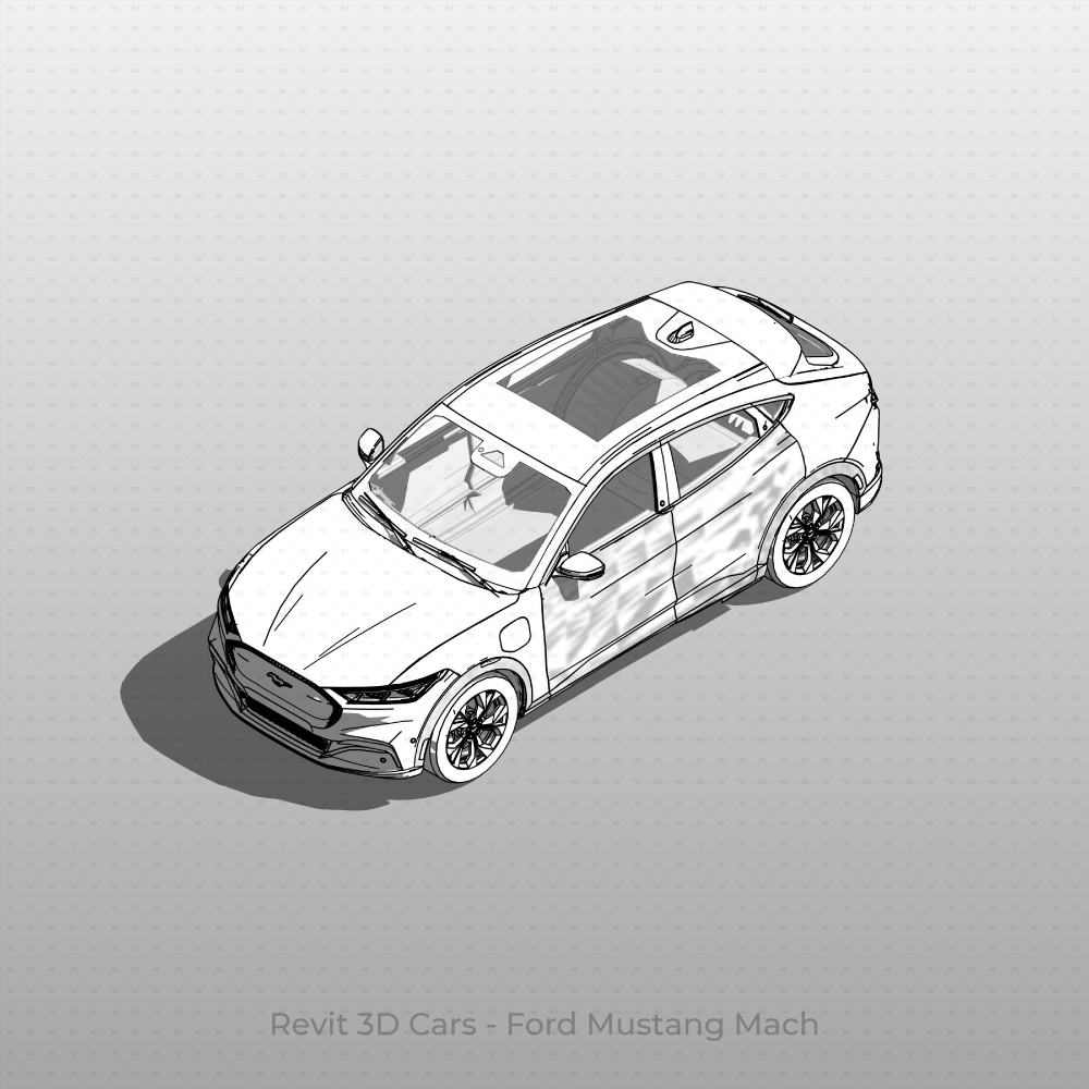 Car Block Rvt Revit 3D Vehicle: Ford Mustang Mach Car | Download Car Family | Revit ...