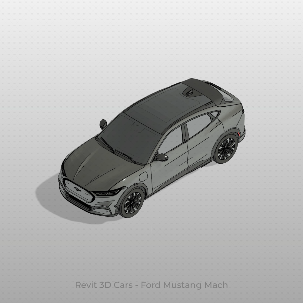 Cars Block Rvt Revit 3D Vehicle: Ford Mustang Mach Car | Download Car Family | Revit ...