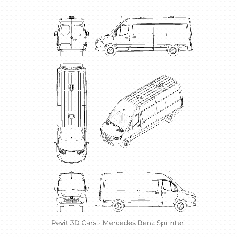 Revit 3D Car family Mercedes Benz Sprinter Free Download